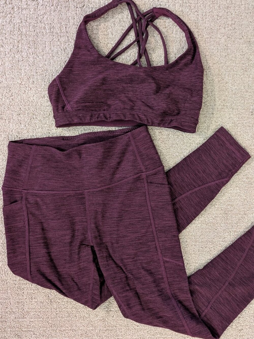 Victoria's Secret Yoga Workout Set - Heathered Purple